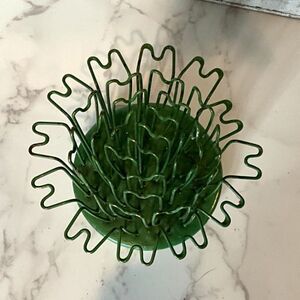 Vintage Blue Ribbon Hairpin Flower Frog EUC